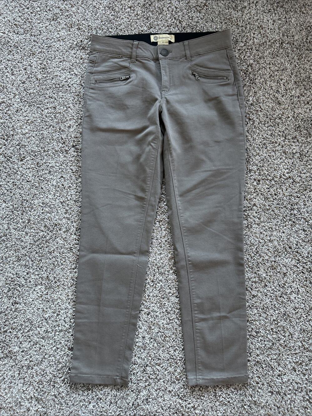 Democracy Jeans Sz 6 women’s Ab Technology Brown Stretch Slim Ankle Pants A26